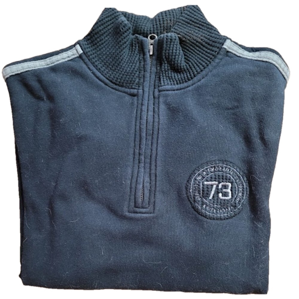 vintage roots half zip polo black medium
